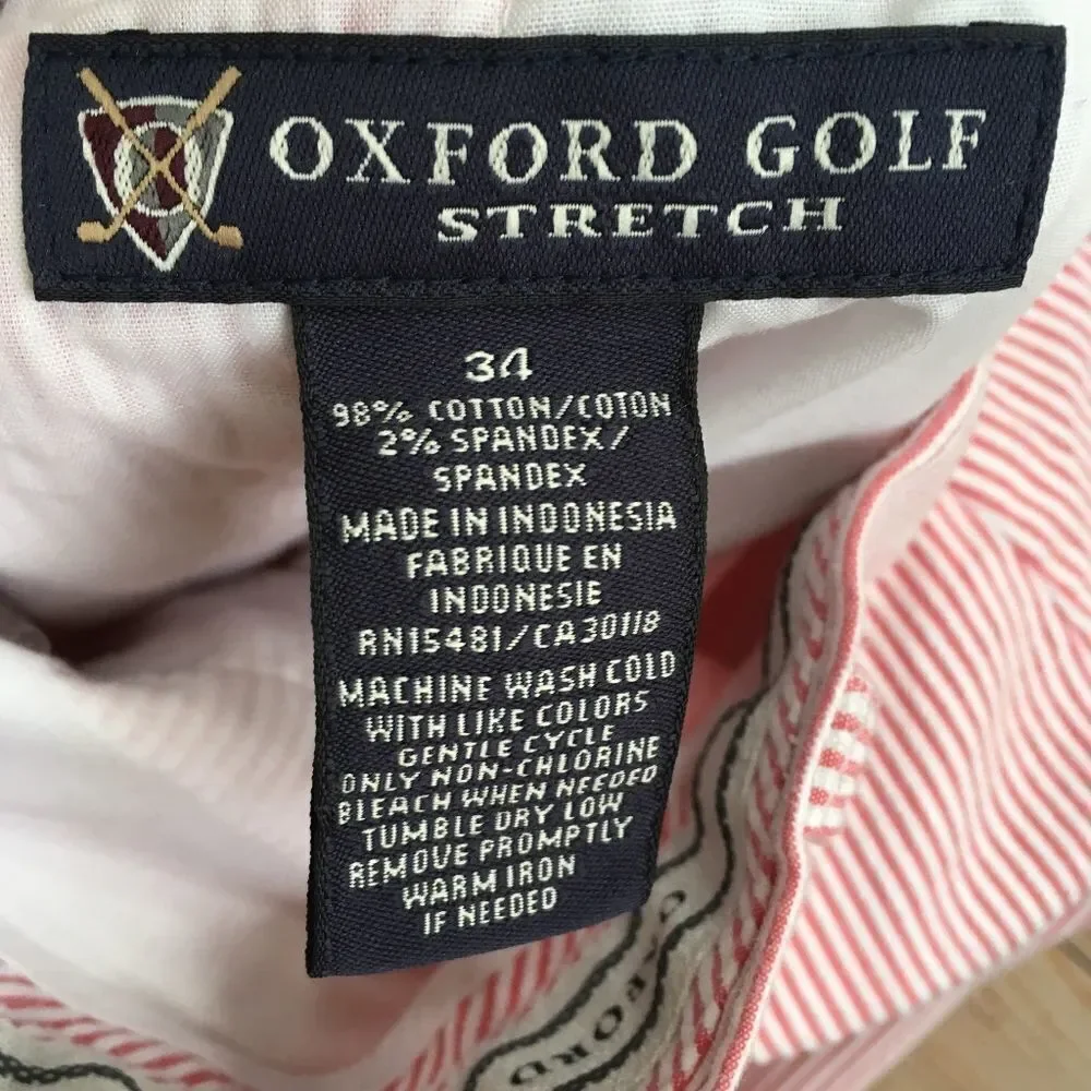 OXFORD GOLF‎ SHORTS IN PINK AND WHITE STRIPES